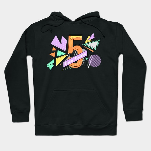 Happy birthday 5 years old exlusive,text design Hoodie by Aloenalone